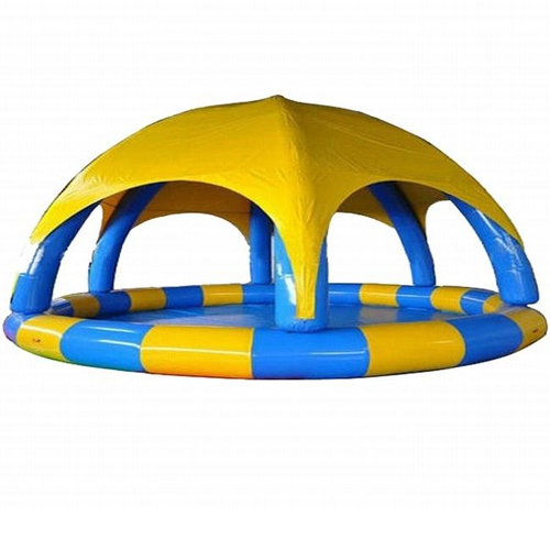 Inflatable swimming pool with cover