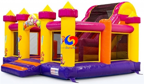 Party theme inflatable bouncy castle with slide combo