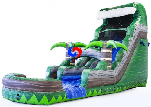 Congo emerald crush tsunami inflatable water slide with plunge pool