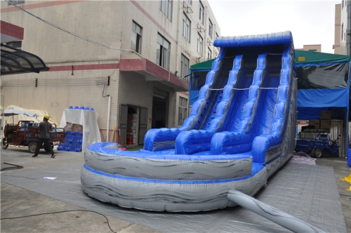 HOT sale commercial Big wave kids adult inflatable water slide with pool