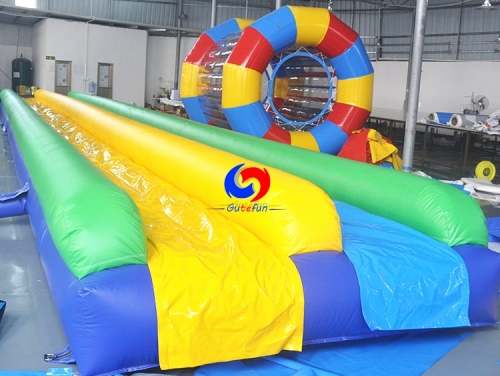 commercial double lane giants inflatable water slide, dual lane water slip and slide for adult kids