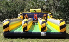 3 man Three lane horizontal bungee run inflatable