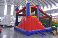 Backyard family funtime Multi play 5 in 1 children inflatable castle jump slide combo, moon bounce inflatable with a slide