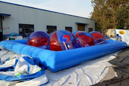 10Pcs Big 2m PVC inflatable water rolling ball with 30ft*30ft pool, walk on water balls for sale