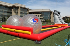 2 human hamster rolling Double lane inflatable zorb ball race track