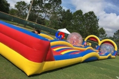 Inflatable zorb ball with rolling hill