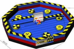 Customized commercial amusement park mechanical ride games 8 man wipeout/meltdown/sweeper for sale