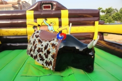 attention-grabbing western corral themed inflatable cushion mechanical rodeo bull riding simulator machine for sale