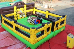 attention-grabbing western corral themed inflatable cushion mechanical rodeo bull riding simulator machine for sale