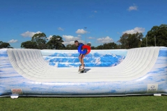 3 games in 1 halfpipe Surfing / skateboarding / snowboarding simulator with inflatable crash mat for sale