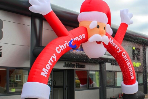 Outdoor advertising Christmas inflatable arch, Santa claus model inflatable arch for sale promotion
