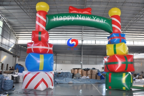 outdoor giant christmas tree gift inflatable entrance arch for decoration