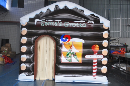 fantastic Santa's Inflatable Grotto, large inflatable Santa Claus house tent for Christmas events