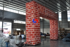 OEM custom brick wall air inflatable finish line arch, inflatable entrance arch door for sale
