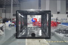 Free shipping 16ft indoor high quality PVC inflatable car capsule model black showcase for sale