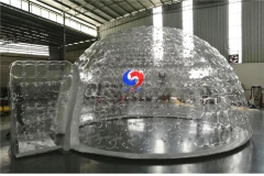 Large Outdoor portable Airtight inflatable clear transparent bubble camping tent with 2 tunnels