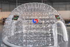 Large Outdoor portable Airtight inflatable clear transparent bubble camping tent with 2 tunnels