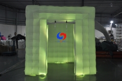 portable wedding party nightclub led light black inflatable cube tent photo booth