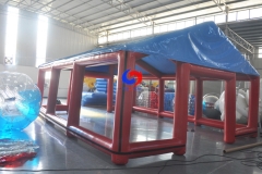 Custom Logo outdoor party sports sponsor fast set Airtight tunnel tent inflatable shelter cover tent for sale
