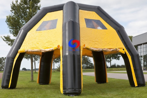 Company branding Promotions Event Sponsored x shape black yellow inflatable tent spider advertising promo tent
