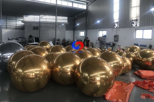 1.2m Dia.large decorative golden/illusion color inflatable Metallic Spheres inflatable rose gold mirror ball for Party Decoration