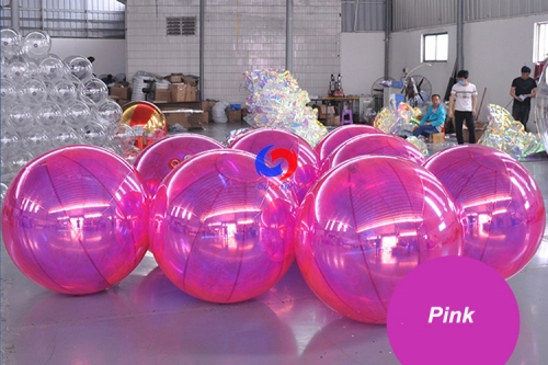 4m dia.hanging Mirror Spheres advertising christmas decoration blue/silver/golden/pink pvc sealed customized mirror ball inflatable
