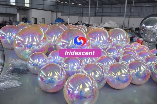 1.5m Dia. metallic mirror balloon disco festival decoration holographic rainbow iridescent clear inflatable mirror balls