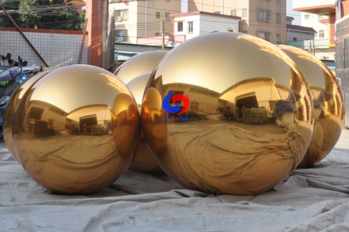 3m giant christmas golden star PVC inflatable sphere balls decorations inflatable gold ball mirror ball for backdrop
