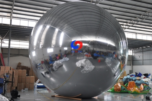 super large hot sale 20ft inflatable sealed green/gold/silver mirror ball 6m Dia. giant inflatable mirror ball sphere