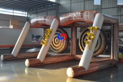 famous western-themed Double Lane Axe Throwing Challenge double sides inflatable hatchet axe throwing game