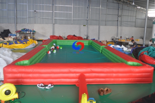 Inflatable Human Billiards Giant Pool Table All Ages Interactive Game for special soccer events