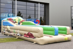 Sports club events western 33ft 10m dual lane horizontal air inflatable bungee run for sale