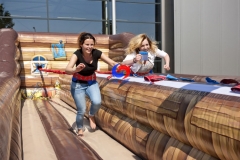 OEM custom pirateship Two Players Double Lane inflatable bungee run for adults kids