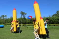 Team Building Challenge Attraction Games 3m Giant Inflatable Rocket Backpack for outdoor activities