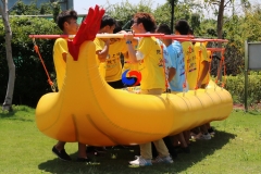 12vs12 two teams racing attraction dragon boat inflatable for large outdoor team building sport games