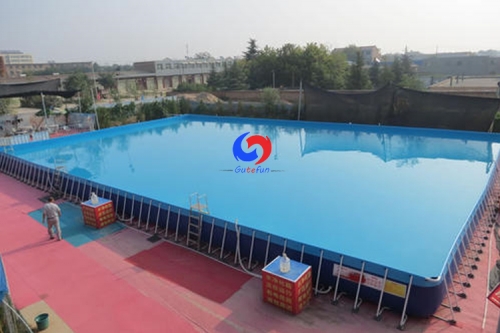 outdoor mobile 25m*15m*1.5m meter above ground steel frame swimming pool for school swimming training