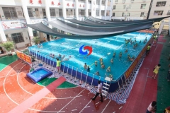outdoor mobile 25m*15m*1.5m meter above ground steel frame swimming pool for school swimming training