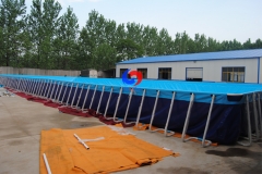 China pool equipment manufacturer 30m*12m*1.5m above ground steel wall rectangular metal frame swimming pool for sale