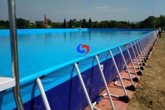 large outdoor 25m*12m*1.5m rectangular metal frame steel wall above ground swimming pools for sale