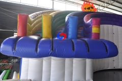 Commercial mobile water parks 30m*15m*1.5m steel metal frame above ground swimming pools with inflatable water slide