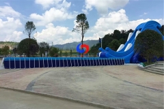 40ft largest commercial lake Slip&fly flying inflatable screamer water slide with above ground swimming pools