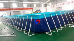 Custom prefabricated swim pool portable 25m*6m*1.32m rectangular above ground steel swimming pools for swim training