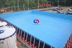 Custom 25m*18m*1.5m mobile rectangular above ground steel wall metal frame swimming pools for swim club