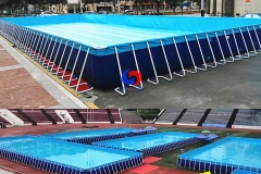 Large Heavy-Duty PVC commercial use Portable steel walls metal frame pool 50m above ground swimming pool with Filter Pump