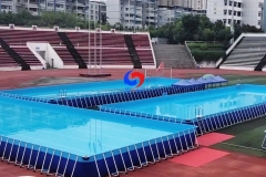 Large Heavy-Duty PVC commercial use Portable steel walls metal frame pool 50m above ground swimming pool with Filter Pump