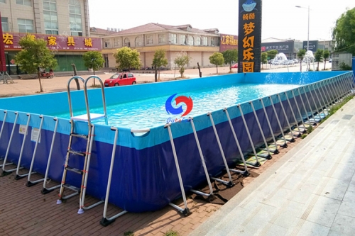 gutefun ready made Easy Assembly 5 feet deep square above ground swimming pool metal frame pool 25m x6m x 1.50