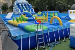 mobile commercial amusement parks inflatable floating water park with portable above ground swimming pool
