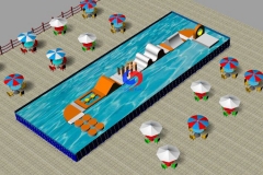 Easy setup modular outdoor mobile commercial large above ground swimming pool inflatable aqua floating water park