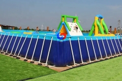 mobile commercial amusement parks inflatable floating water park with portable above ground swimming pool