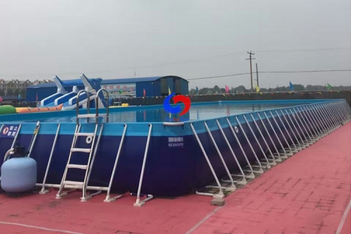 China fast delivery portable big floor above ground metal frame 2 lane 25m lap swimming pools for water games swim event